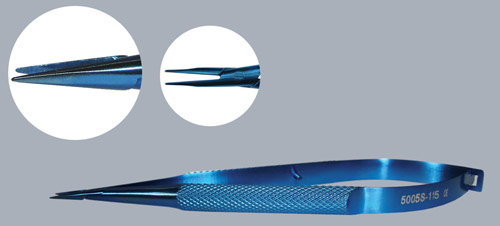 MICRO-porte-aiguilles-BARRAQUER-titane-mors-droits-diama